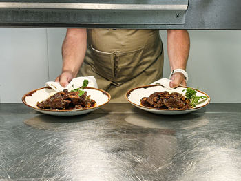Close-up of food in plate on table