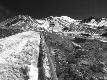 Snow covered mountain against sky