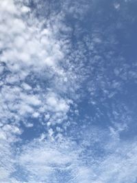 Low angle view of clouds in sky