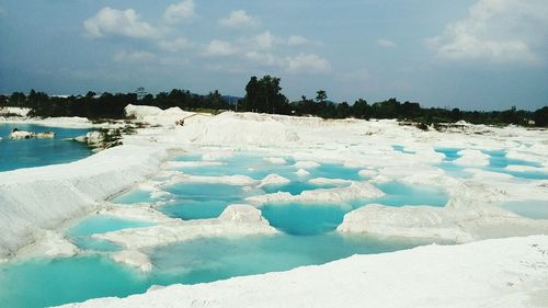 Scenic view of snow covered landscape