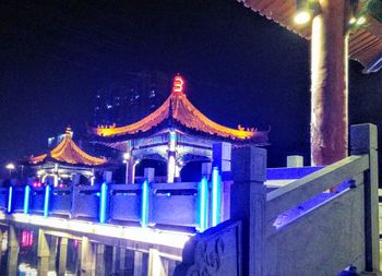 Exterior of temple at night