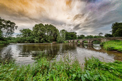 Scenic view of bridge over river