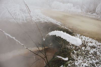 Scenic view of frozen water