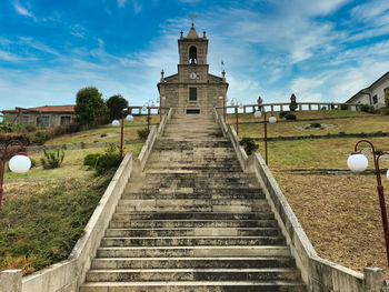 Exterior of historic building against sky