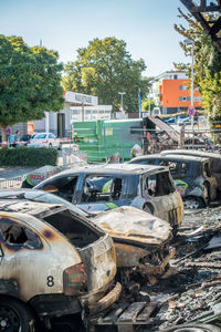 Abandoned car in park