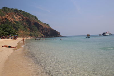 Scenic view of beach against sky