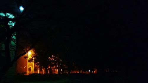 View of illuminated lights at night