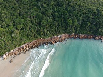 High angle view of sea shore