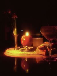 Close-up of christmas decorations on table
