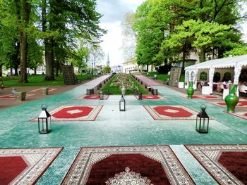 Decoration on floor at park