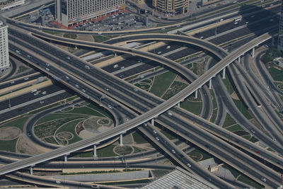 High angle view of highway intersection