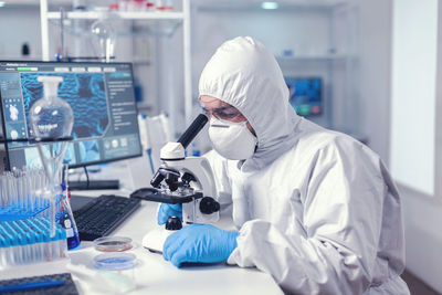 Female scientist working in laboratory