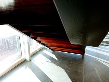 High angle view of empty staircase