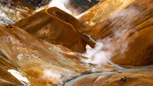 Scenic view of volcanic landscape