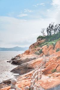 Rock formations on beach