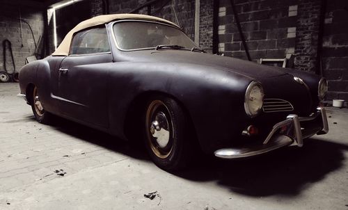 Vintage car on street in city