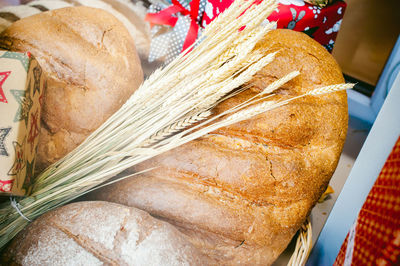 Close-up of bread and wheat