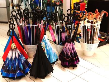 Multi colored umbrellas