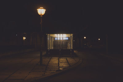 Empty street light at night