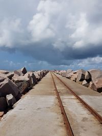 Scenic view of rocks against sky