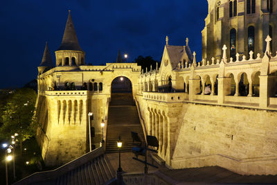 View of historical building at night