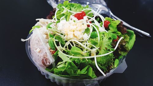 High angle view of vegetables in bowl