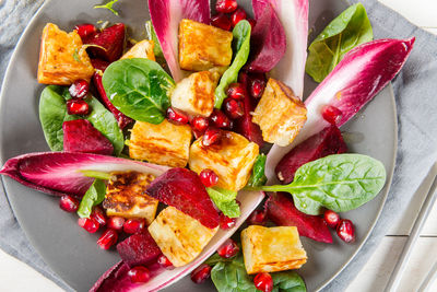 High angle view of salad in plate