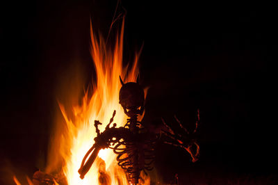 Bonfire against sky at night