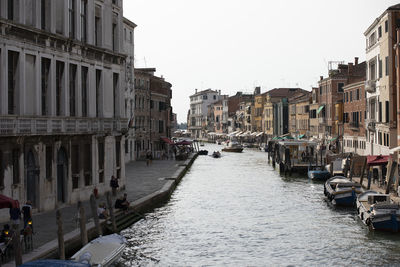 Canal passing through city buildings