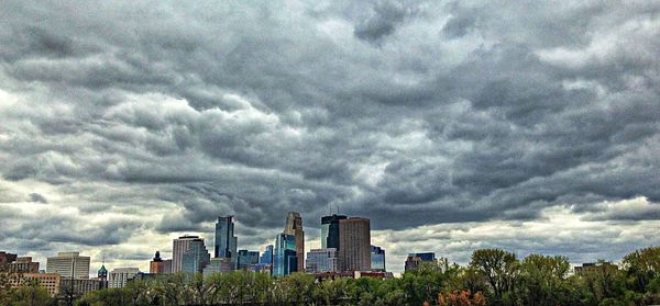 Cloudy sky over city