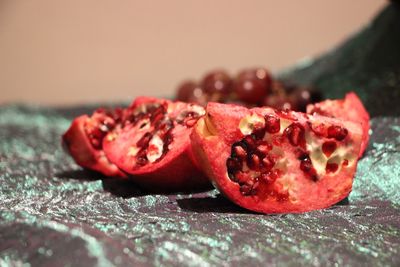 Close-up of pomegranate on table