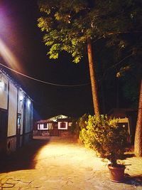 Illuminated built structure at night