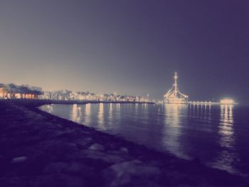 Illuminated built structure at night