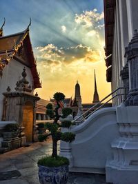 View of cathedral at sunset