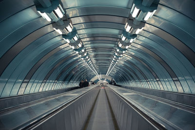 Interior of illuminated tunnel