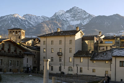 The historic center of aosta city, italy