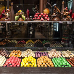 Food on display at market stall