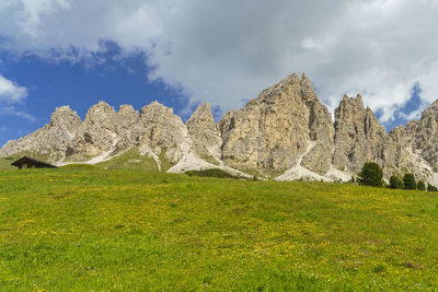 Panoramic shot of field against sky