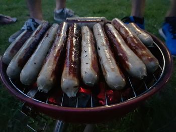 Low section of man on barbecue grill