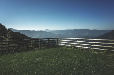 Bridge over river against clear sky