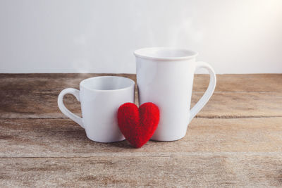 Close-up of coffee cup on table