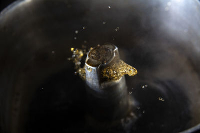 High angle view of water drop
