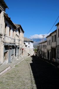 Buildings in city against sky at albania