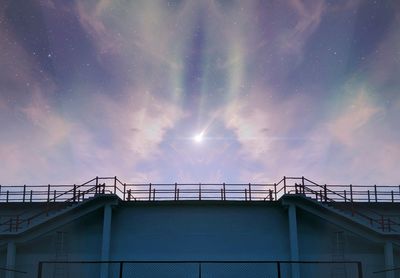 Low angle view of bridge against sky during sunset