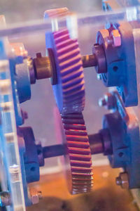 Close-up of machine part in factory