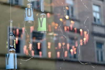Close-up of glass window