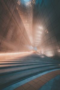 Low angle view of illuminated staircase