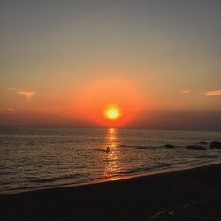 Dramatic sky over sea during sunset