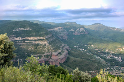 High angle view of landscape against sky