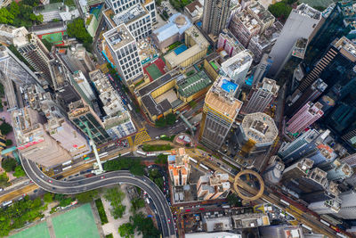 High angle view of city street